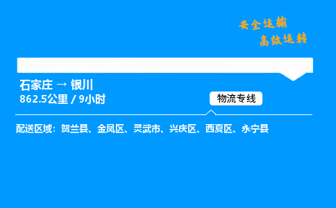 石家莊到銀川物流專線-專業承攬石家莊至銀川貨運-保證時效